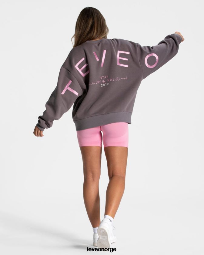 TEVEO klær 0H40JL13 grafitt kvinner signatur oversized genser