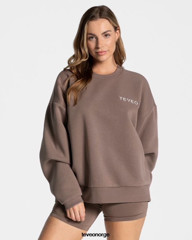 TEVEO klær 0H40JL14 mokka kvinner signatur oversized genser
