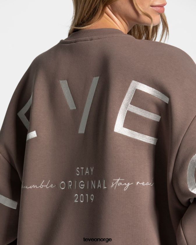 TEVEO klær 0H40JL14 mokka kvinner signatur oversized genser