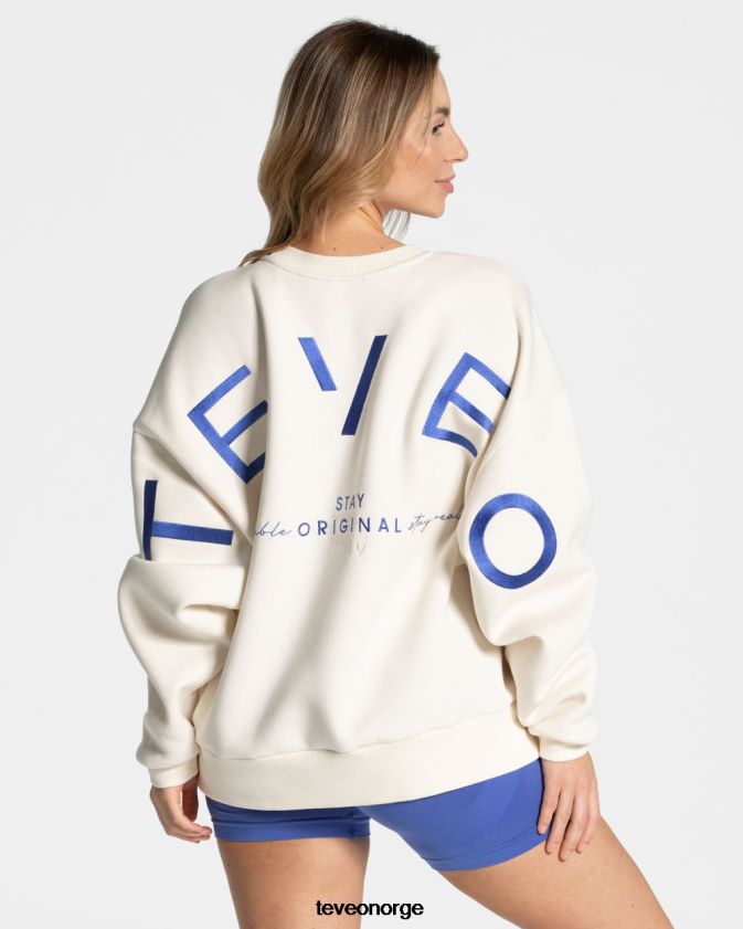 TEVEO klær 0H40JL15 off white kvinner signatur oversized genser