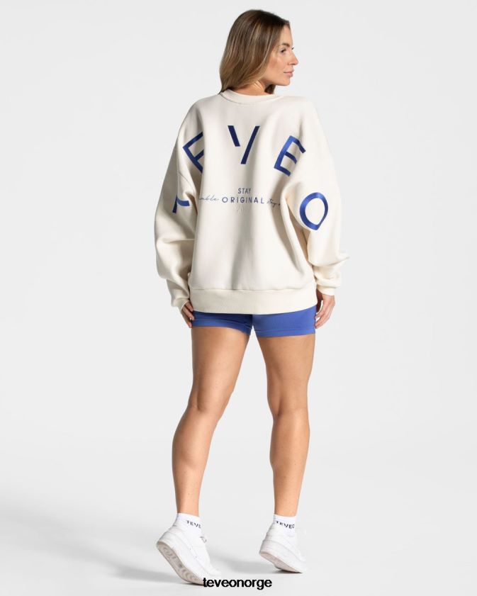 TEVEO klær 0H40JL15 off white kvinner signatur oversized genser