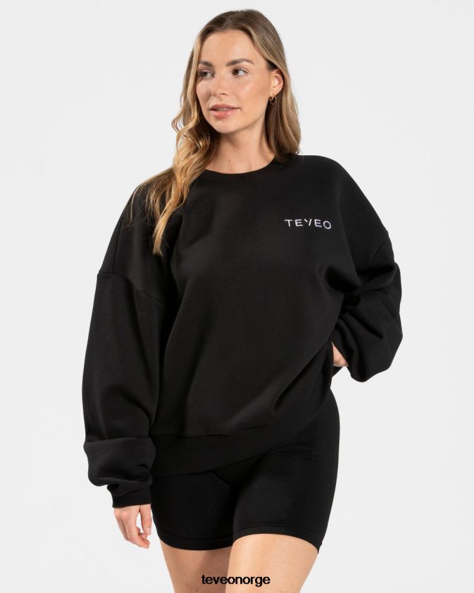 TEVEO klær 0H40JL16 svart kvinner signatur oversized genser