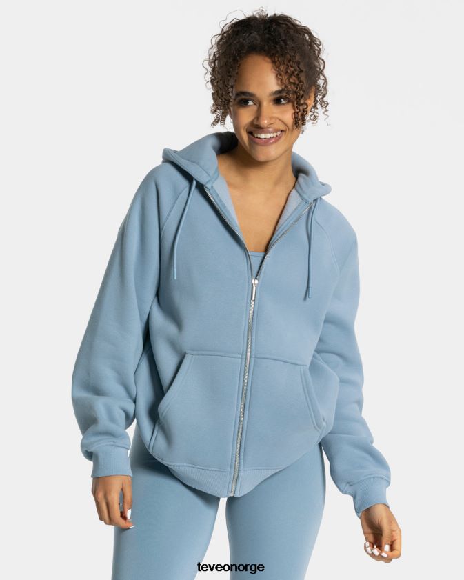 TEVEO klær 0H40JL32 stål blå kvinner statement oversized jakke