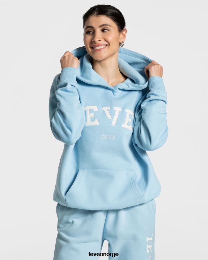 TEVEO klær 0H40JL37 baby blå kvinner college oversized hettegenser