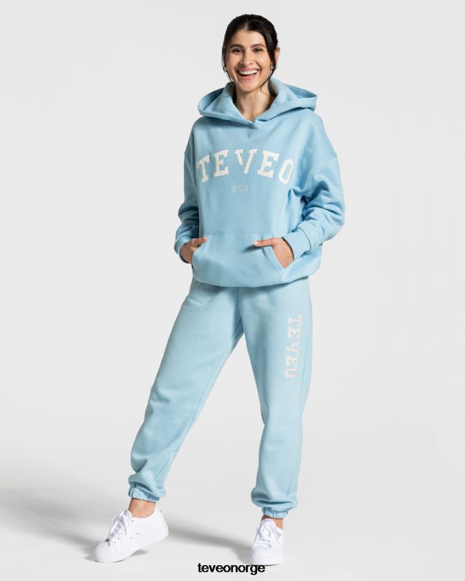 TEVEO klær 0H40JL37 baby blå kvinner college oversized hettegenser