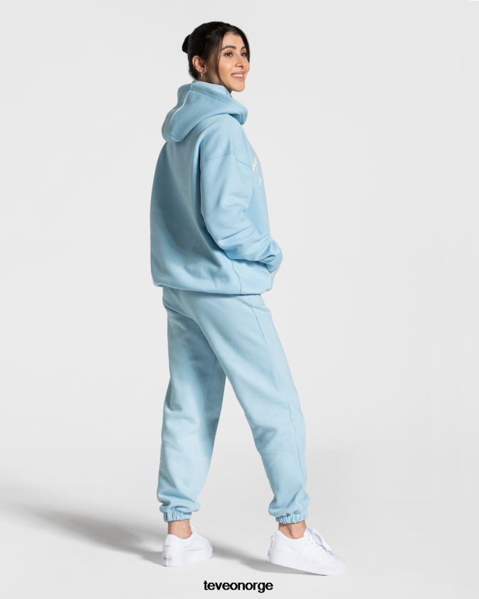 TEVEO klær 0H40JL37 baby blå kvinner college oversized hettegenser