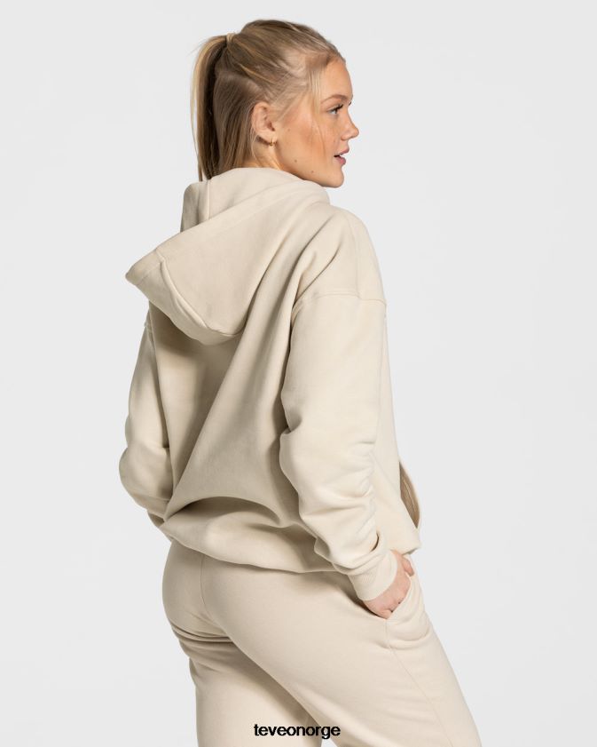 TEVEO klær 0H40JL38 beige kvinner college oversized hettegenser
