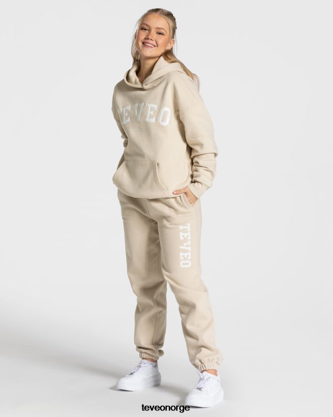 TEVEO klær 0H40JL38 beige kvinner college oversized hettegenser