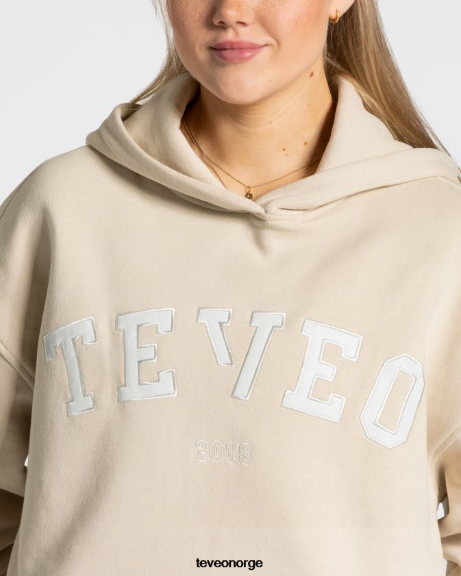 TEVEO klær 0H40JL38 beige kvinner college oversized hettegenser