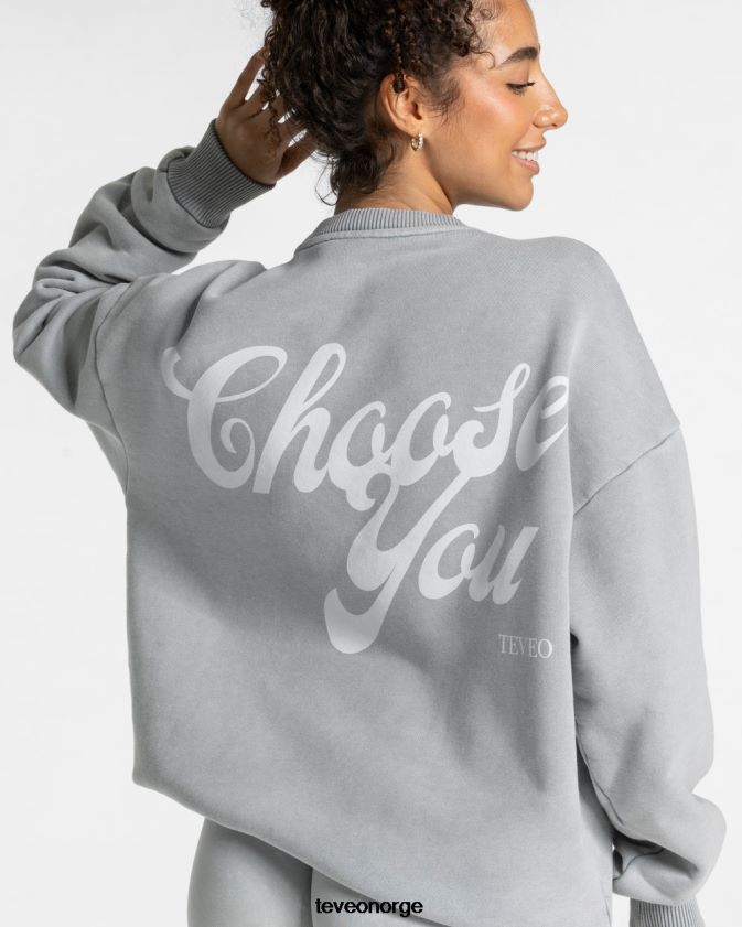 TEVEO klær 0H40JL3 lysegrå kvinner syre oversized genser
