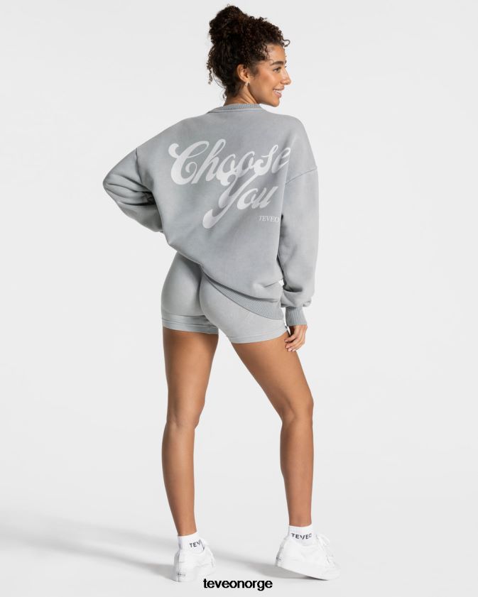 TEVEO klær 0H40JL3 lysegrå kvinner syre oversized genser