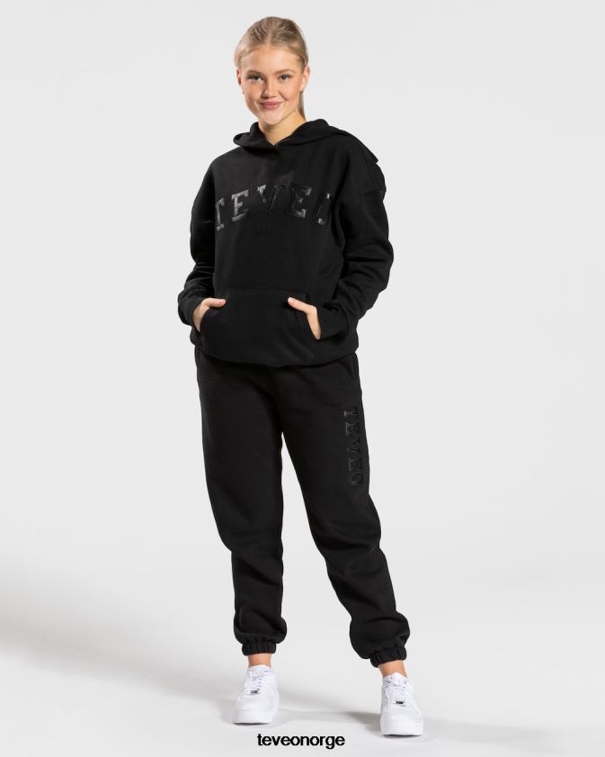 TEVEO klær 0H40JL40 svart kvinner college oversized hettegenser