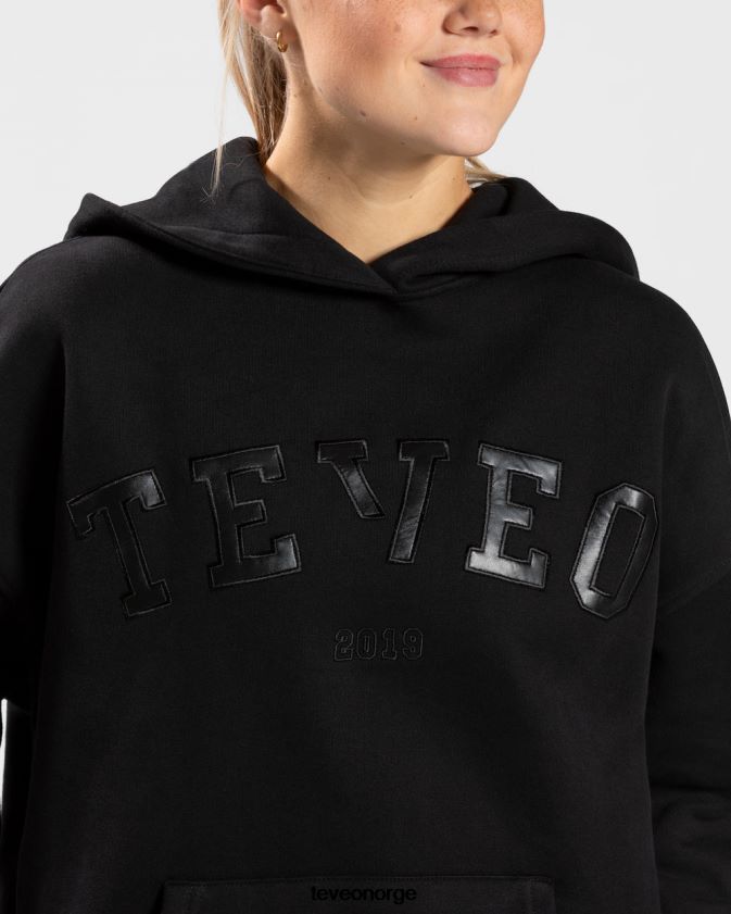 TEVEO klær 0H40JL40 svart kvinner college oversized hettegenser