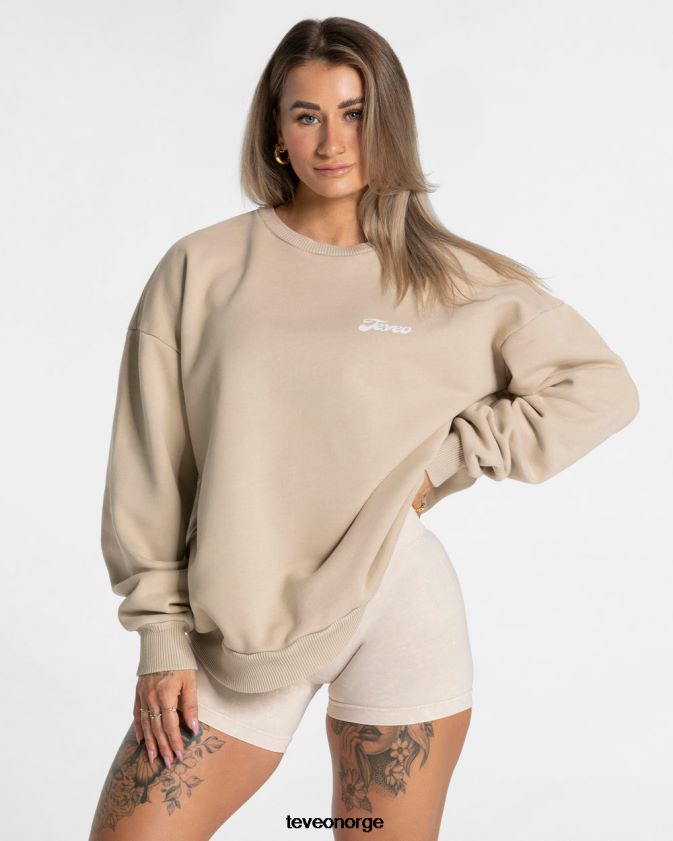 TEVEO klær 0H40JL4 sand kvinner syre oversized genser