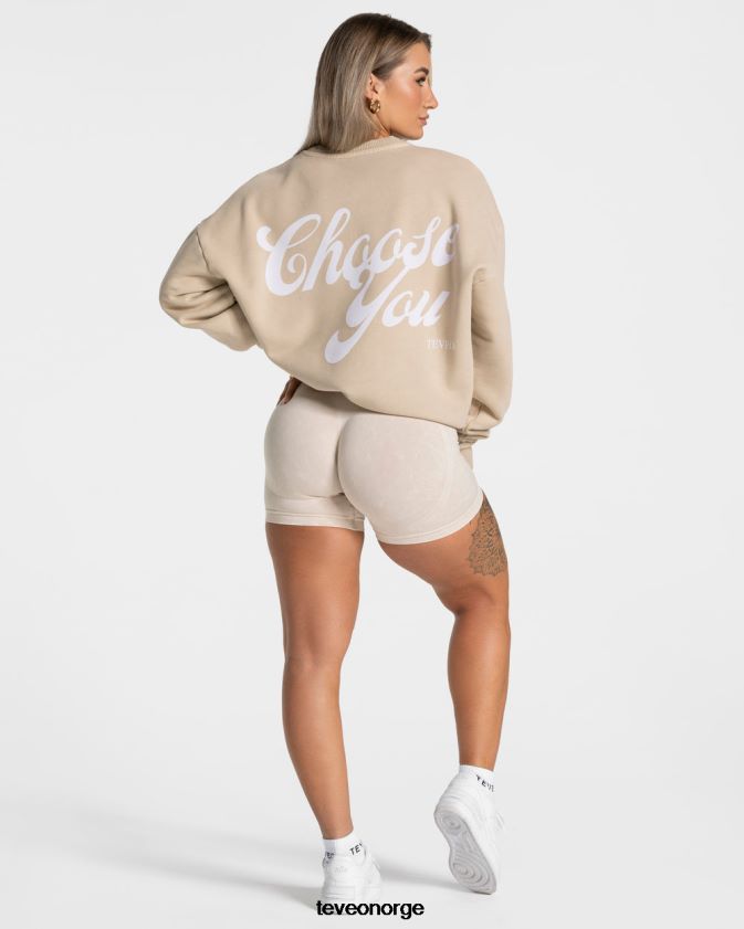 TEVEO klær 0H40JL4 sand kvinner syre oversized genser
