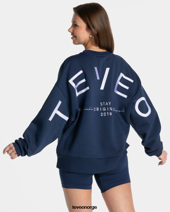 TEVEO klær 0H40JL6 mørke blå kvinner signatur oversized genser