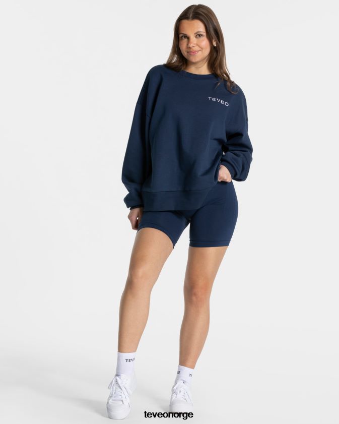 TEVEO klær 0H40JL6 mørke blå kvinner signatur oversized genser