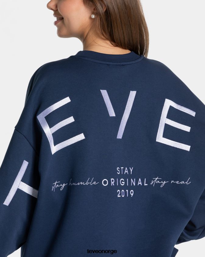 TEVEO klær 0H40JL6 mørke blå kvinner signatur oversized genser