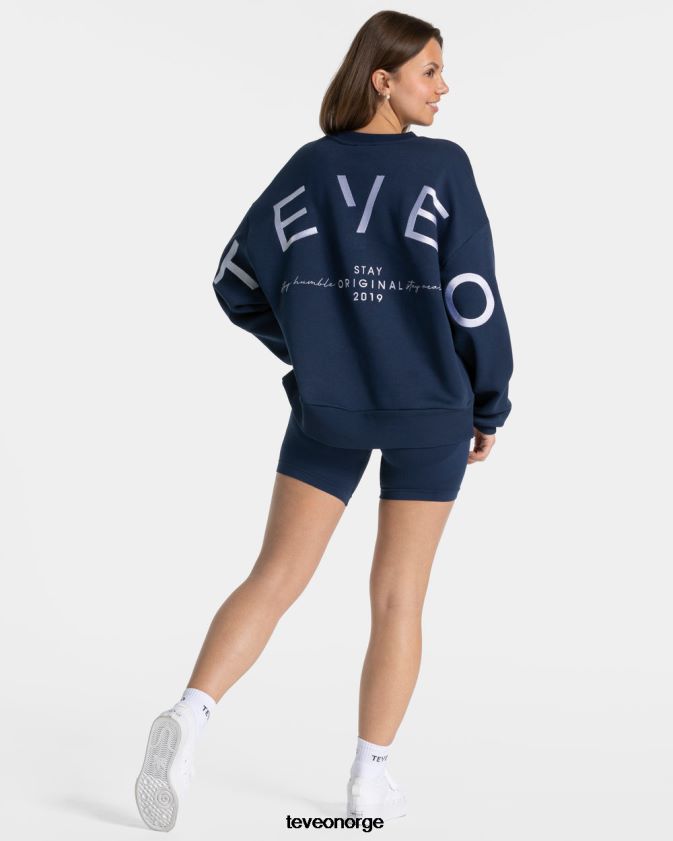 TEVEO klær 0H40JL6 mørke blå kvinner signatur oversized genser