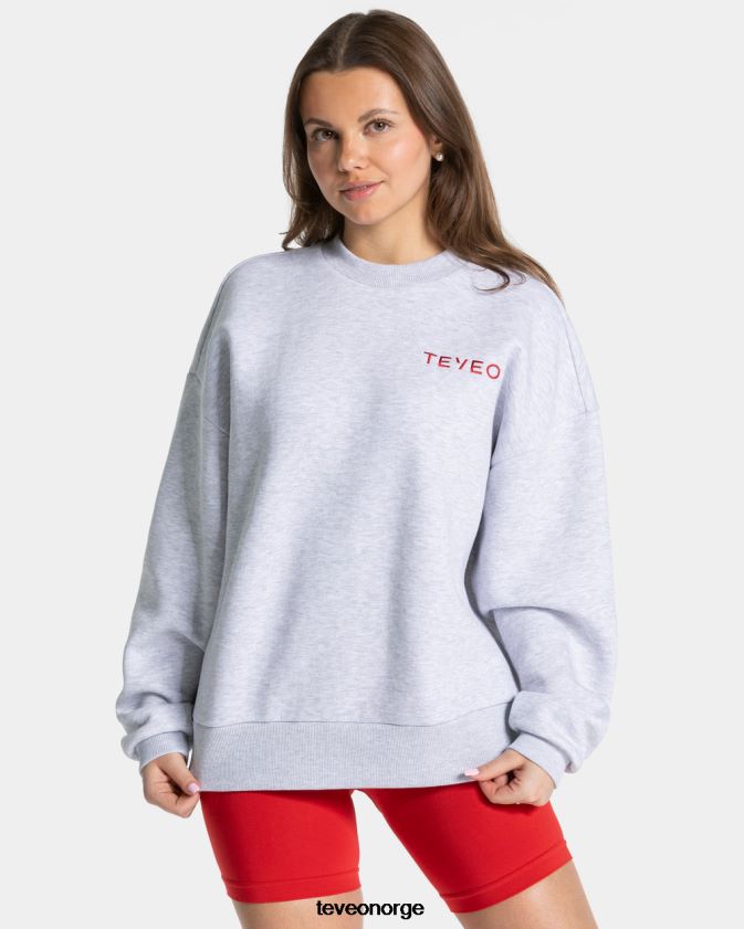 TEVEO klær 0H40JL7 lysegrå kvinner signatur oversized genser