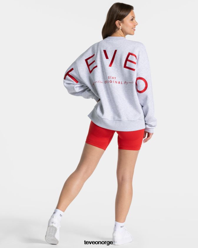TEVEO klær 0H40JL7 lysegrå kvinner signatur oversized genser