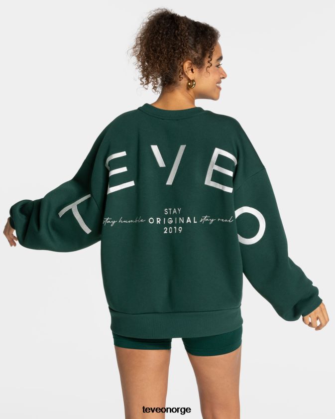 TEVEO klær 0H40JL8 mørk grønn kvinner signatur oversized genser