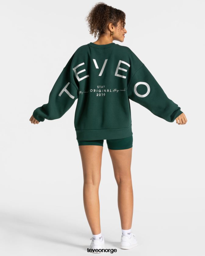 TEVEO klær 0H40JL8 mørk grønn kvinner signatur oversized genser