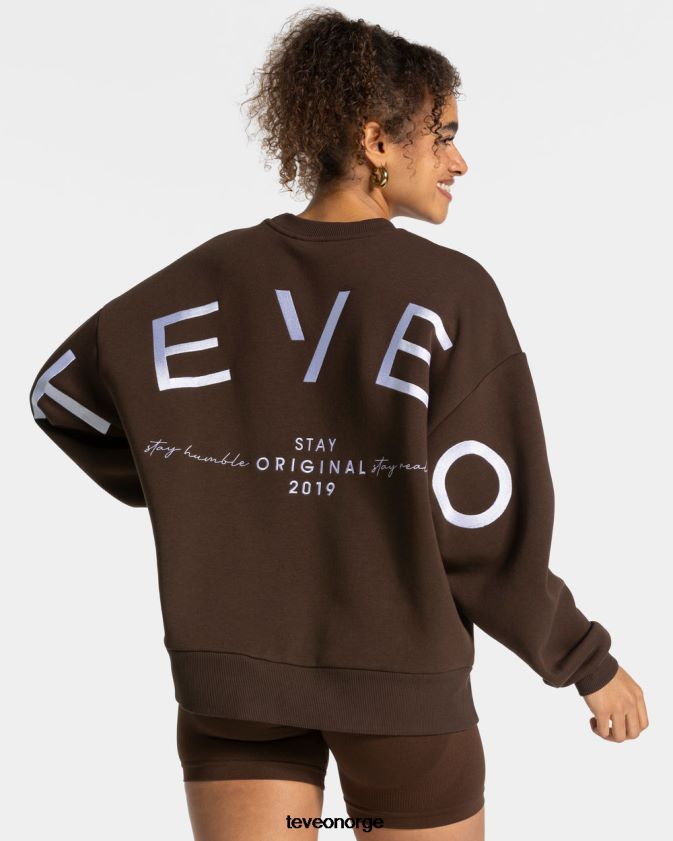 TEVEO klær 0H40JL9 mørkebrun kvinner signatur oversized genser
