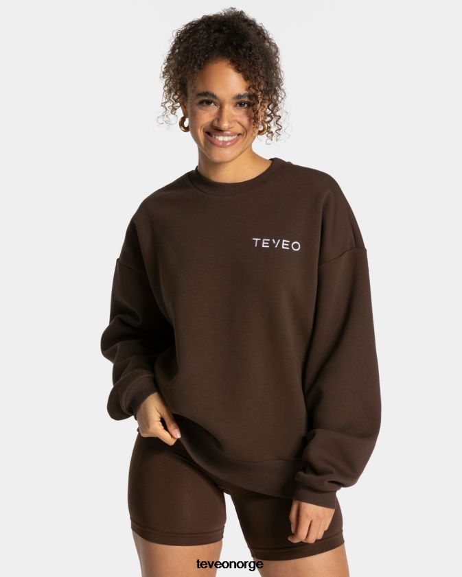 TEVEO klær 0H40JL9 mørkebrun kvinner signatur oversized genser