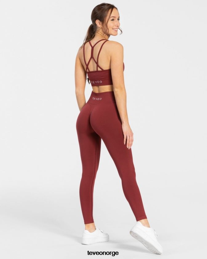 TEVEO klær 0H40JL101 vinrød kvinner tidløse scrunch-leggings