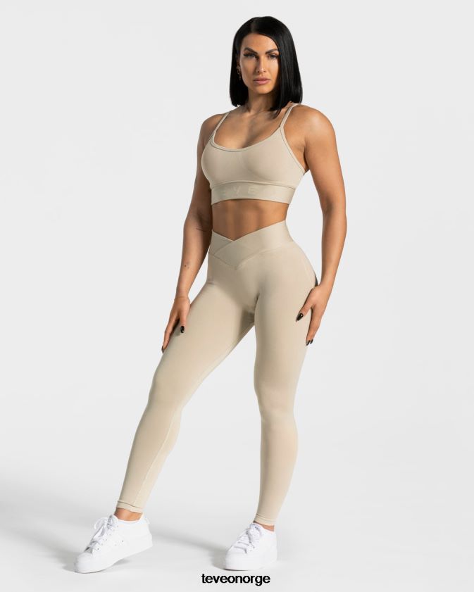 TEVEO klær 0H40JL107 sand kvinner leggings i v-form