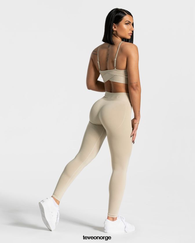 TEVEO klær 0H40JL107 sand kvinner leggings i v-form
