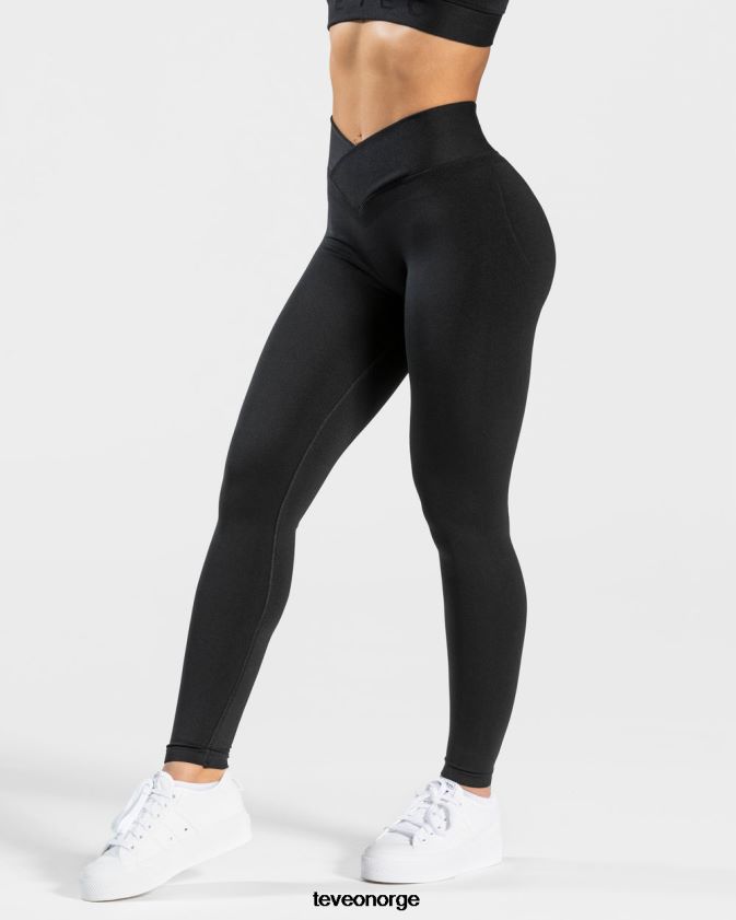 TEVEO klær 0H40JL108 svart kvinner leggings i v-form