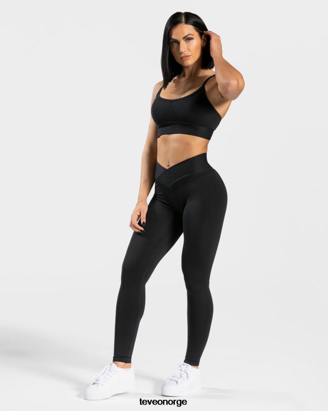 TEVEO klær 0H40JL108 svart kvinner leggings i v-form