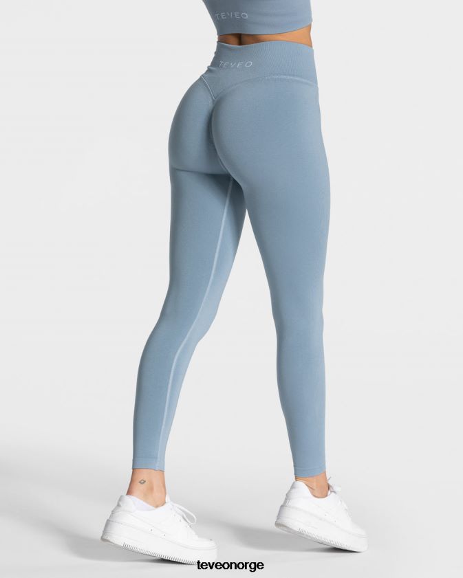 TEVEO klær 0H40JL119 stål blå kvinner statement scrunch leggings