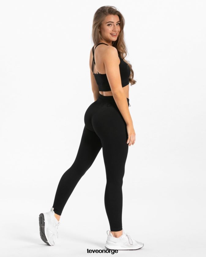 TEVEO klær 0H40JL144 svart kvinner ribbestrikkede leggings