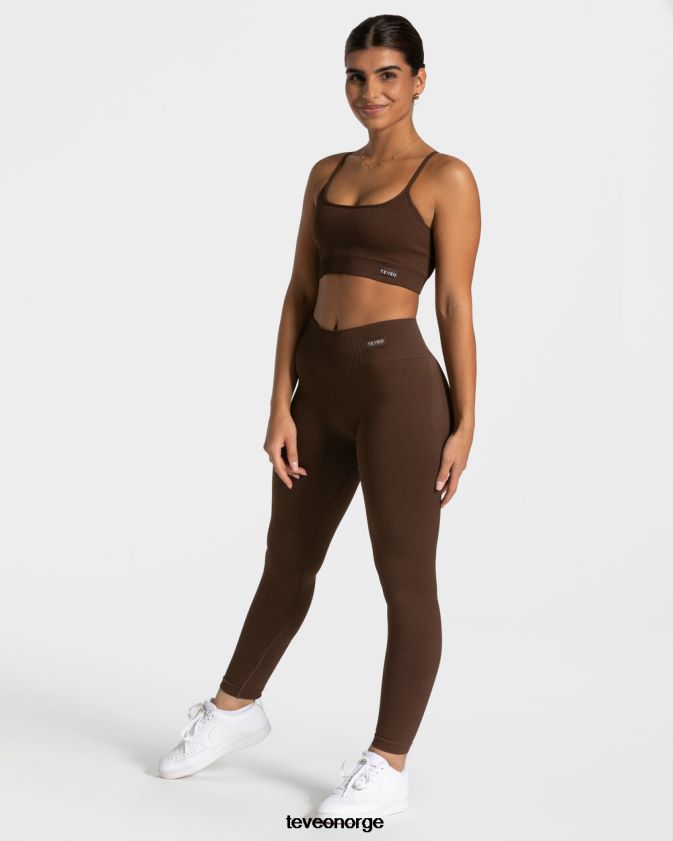 TEVEO klær 0H40JL153 mørkebrun kvinner elegante scrunch-leggings