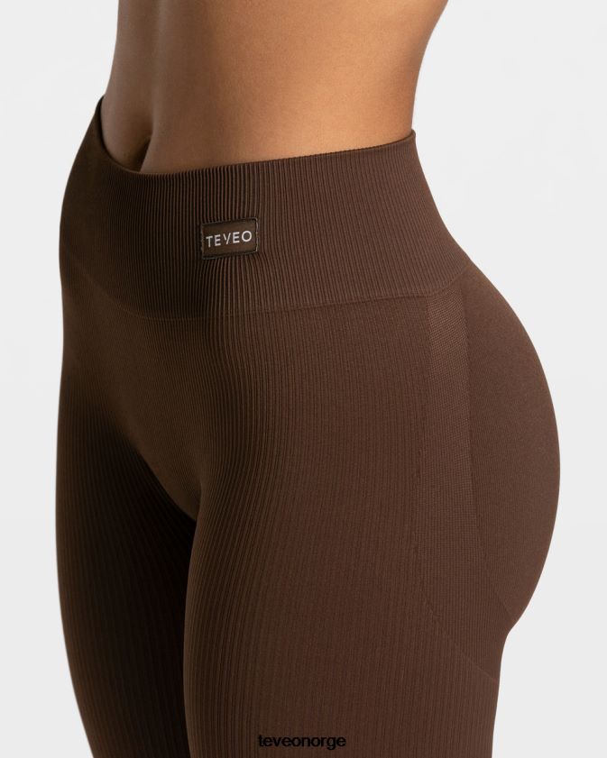 TEVEO klær 0H40JL153 mørkebrun kvinner elegante scrunch-leggings