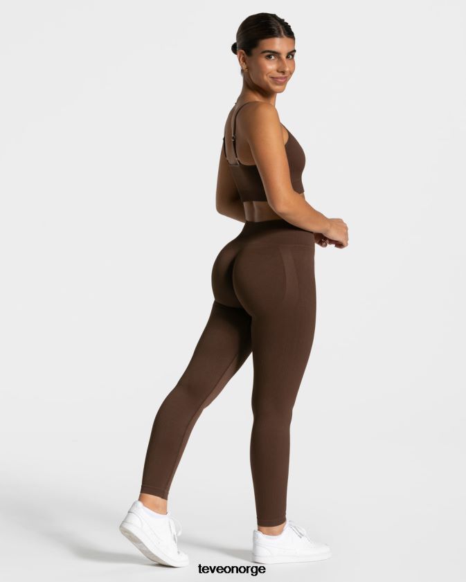 TEVEO klær 0H40JL153 mørkebrun kvinner elegante scrunch-leggings
