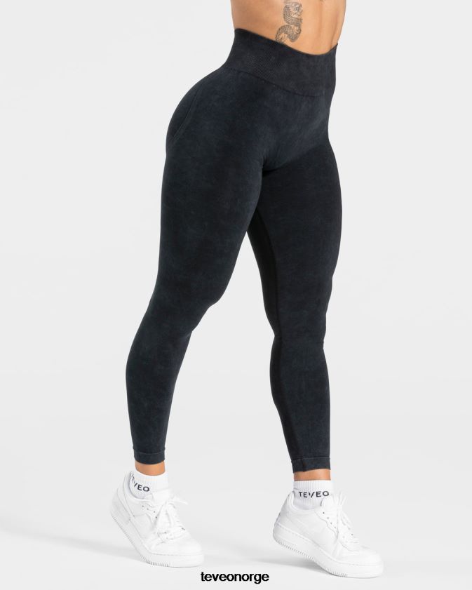 TEVEO klær 0H40JL49 svart kvinner syrede skjulte scrunch-leggings