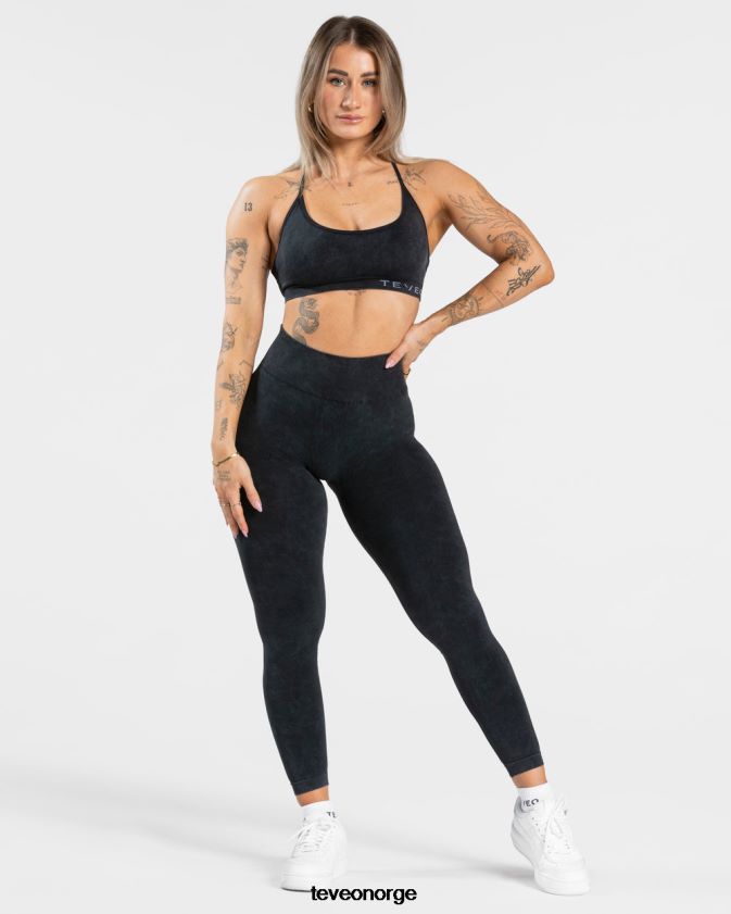 TEVEO klær 0H40JL49 svart kvinner syrede skjulte scrunch-leggings
