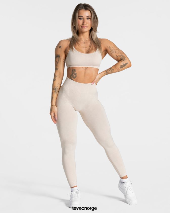 TEVEO klær 0H40JL51 sand kvinner syrede skjulte scrunch-leggings
