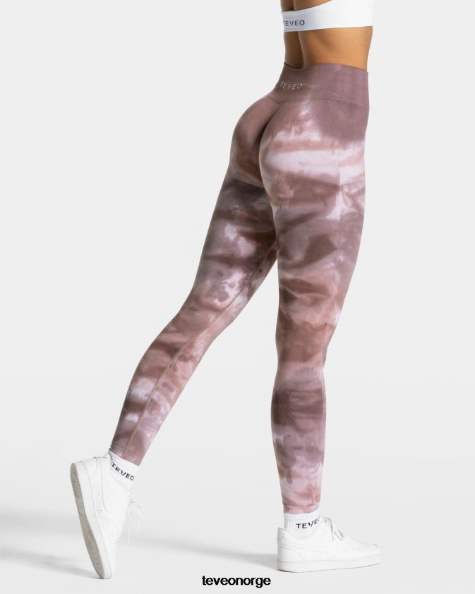 TEVEO klær 0H40JL56 jord kvinner tie dye scrunch leggings