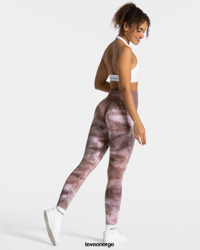 TEVEO klær 0H40JL56 jord kvinner tie dye scrunch leggings