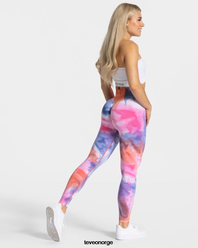 TEVEO klær 0H40JL69 varmt kvinner tie dye scrunch leggings