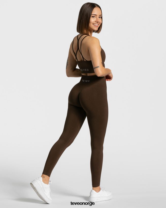 TEVEO klær 0H40JL86 mørkebrun kvinner tidløse scrunch-leggings