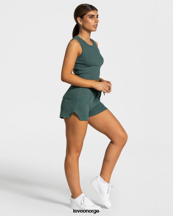 TEVEO klær 0H40JL453 mørk grønn kvinner lounge crop top
