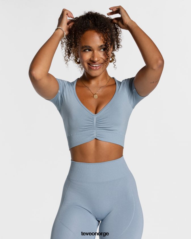 TEVEO klær 0H40JL460 stål blå kvinner fokus crop top