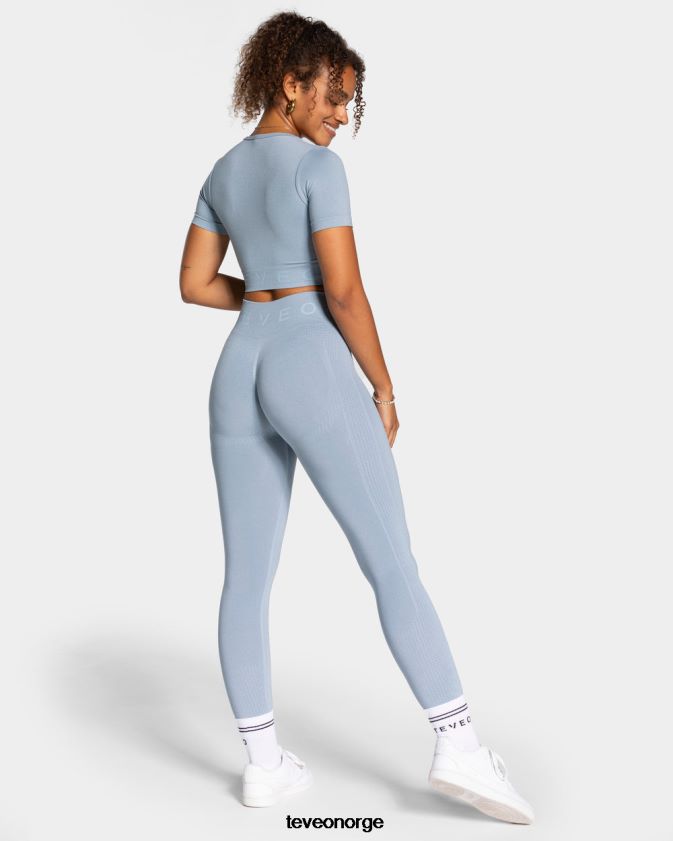 TEVEO klær 0H40JL460 stål blå kvinner fokus crop top