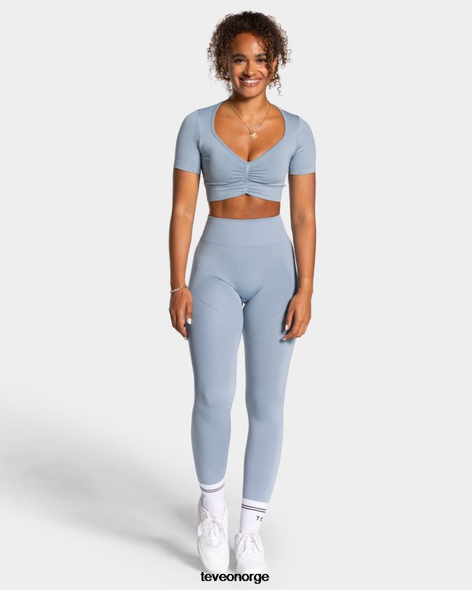 TEVEO klær 0H40JL460 stål blå kvinner fokus crop top